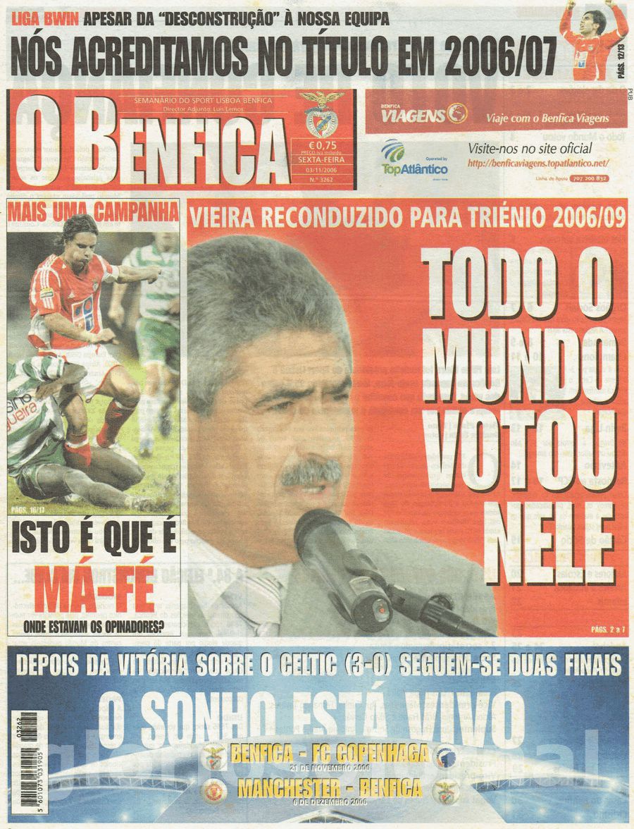 jornal o benfica 3262 2006-11-03